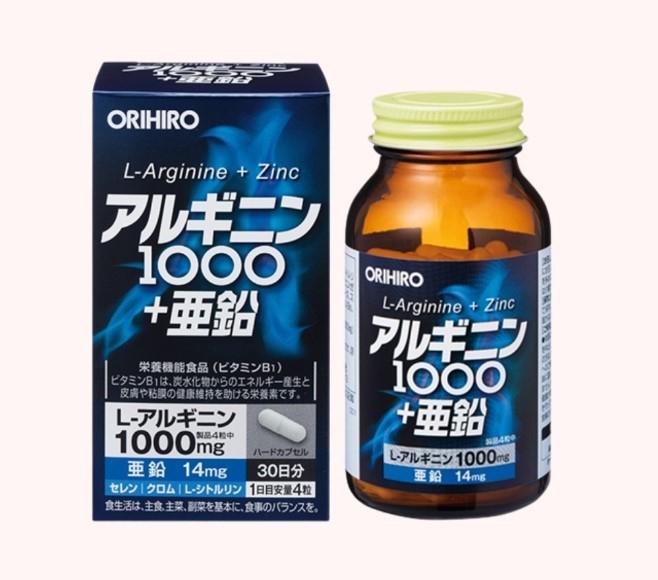 Viên uống tăng cường sinh lí nam giới L-Arginine 1000mg và Zinc Orihiro