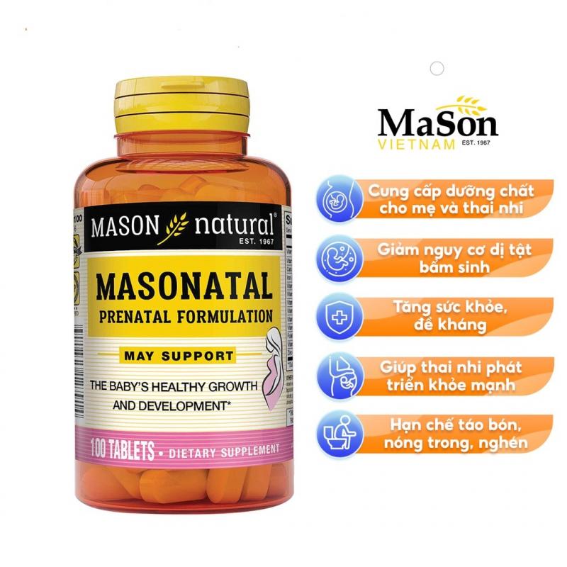 Viên uống tổng hợp Vitamin MASON NATURAL Prenatal Formulation
