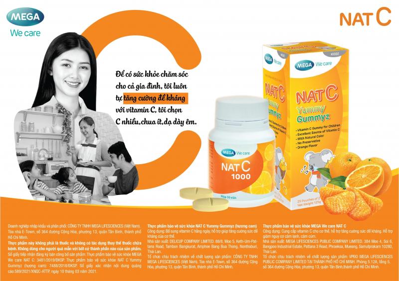 Viên uống Vitamin C 1000mg Nat C 30 viên của Thái Lan