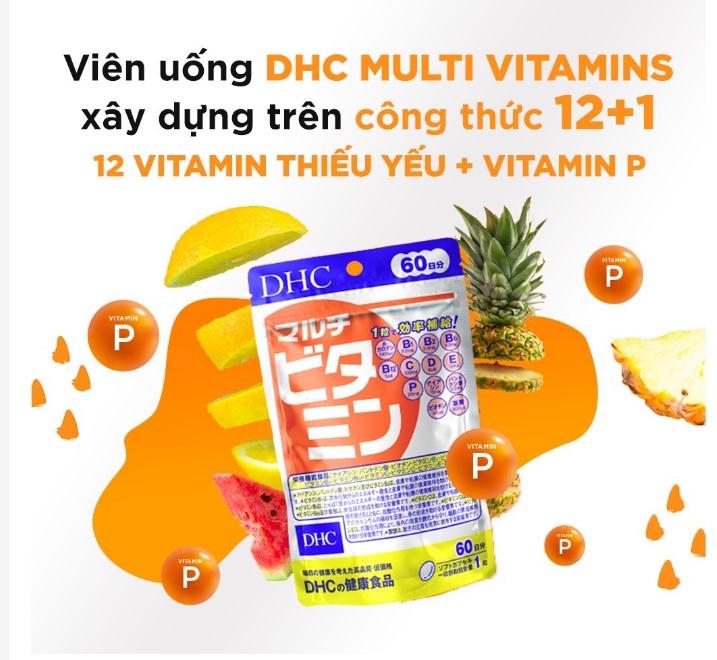 Viên uống Vitamin tổng hợp DHC Nhật Bản bổ sung 12 vitamin thiết yếu tăng cường sức đề kháng dưỡng đẹp da gói 30 viên
