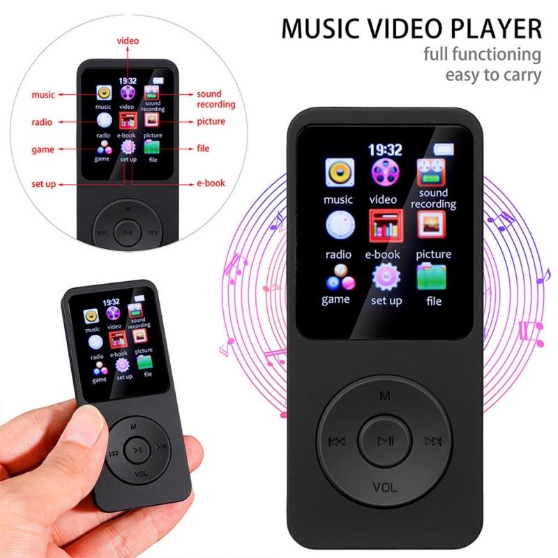 VIRWIR máy nghe nhạc MP3 mini kết nối Bluetooth cho học sinh E-book FM Radio