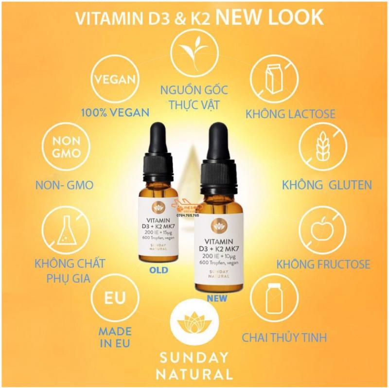 Vitamin D3 + K2 MK7 Sunday Natural