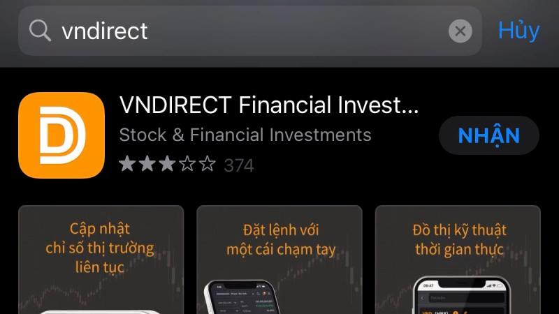 VnDirect trên điện thoại IOS