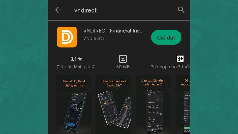 VnDirect trên điện thoại Android