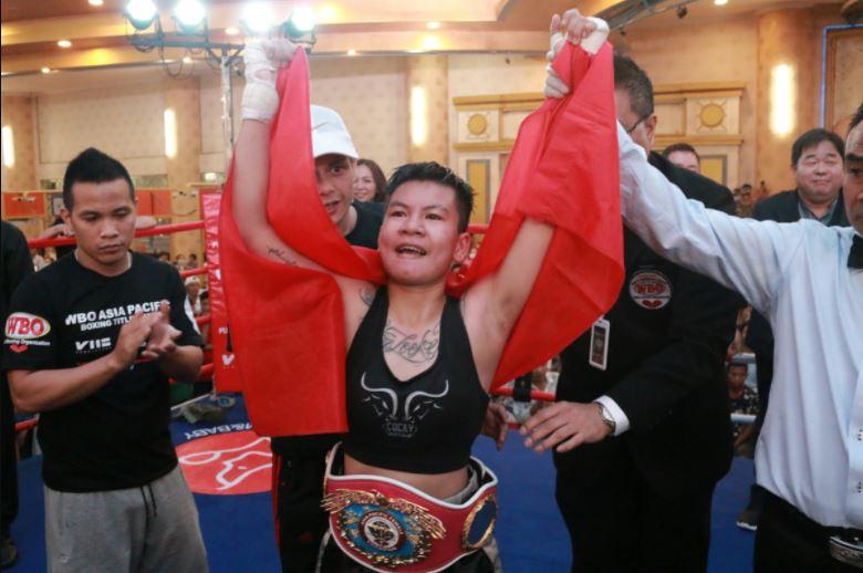 Võ sĩ Thu Nhi từng giành chức vô địch đai WBO thế giới hạng ruồi nhẹ. (Ảnh: Vnexpress)