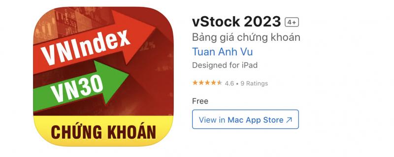 vStock trên điện thoại IOS