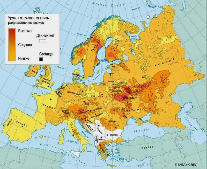 Phạm vi ảnh hưởng của vụ nổ hạt nhân ở Chernobyl
