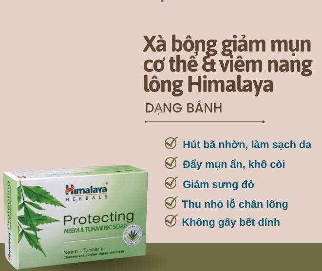 Xà phòng giảm mụn cơ thể Himalaya Neem Turmeric Soap