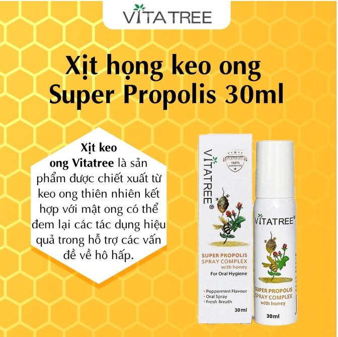 Xịt keo ong Vitatree Super Propolis Spray Complex With Honey