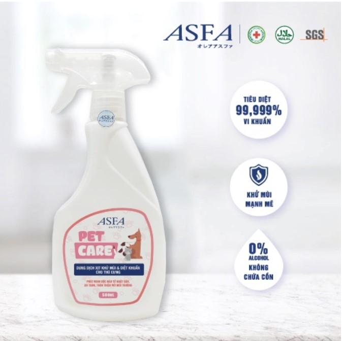 Xịt khử mùi, diệt khuẩn chó mèo ASFA Pet Care