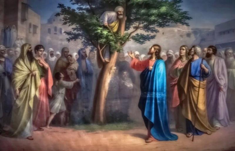 Chúa Jesus gọi Zacchaeus hãy đi xuống và ngỏ ý muốn đến thăm nhà ông