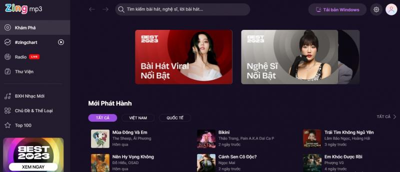 Zing Mp3 vẫn là một trong những trang web nghe nhạc lớn nhất ở Việt Nam.